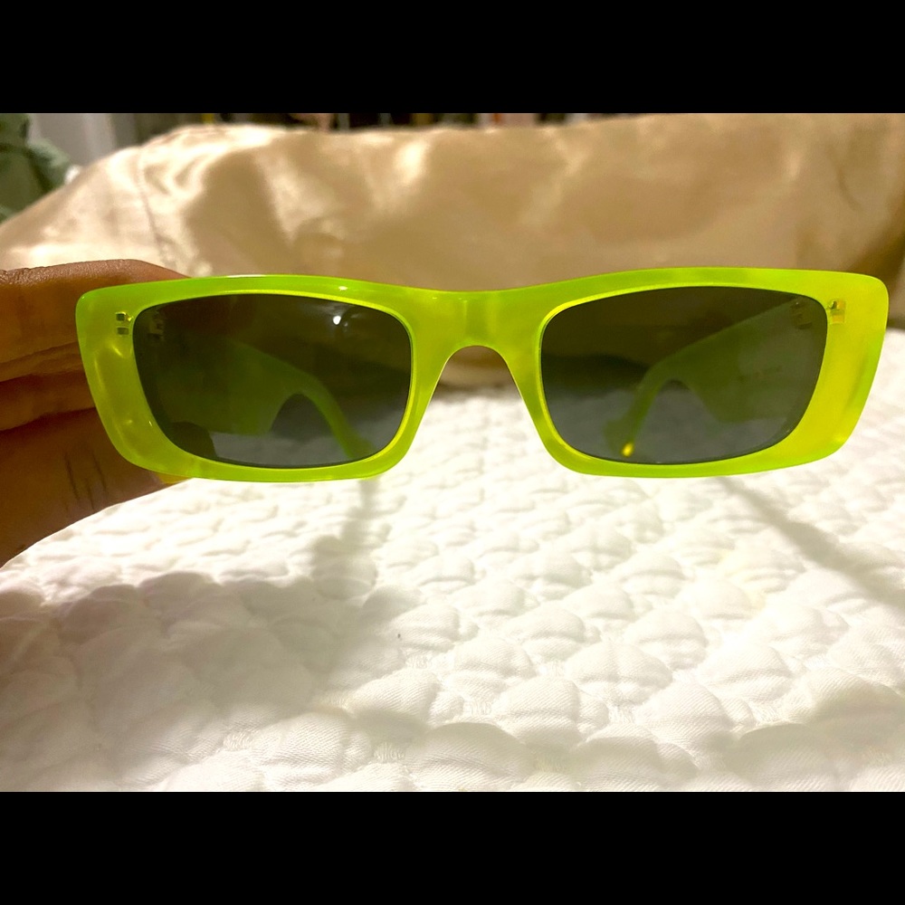 Neon Gucci Sunglasses Rectangular - image 6